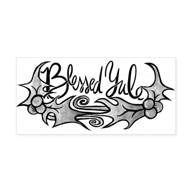 Sello Automático Blessed Yule Rubber Stamp (Diseño)