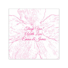 Sello Automático Blush Pink Floral Wedding Thank You 