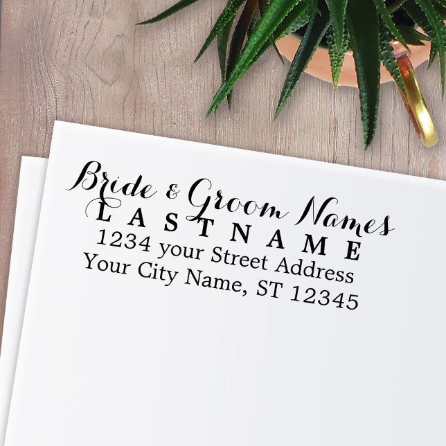 Sello Automático Boda Bride Groom - Dirección de nombre y devolució (Subido por el creador)