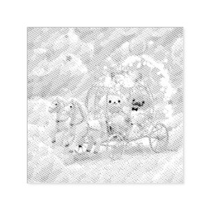 Sello Automático Boda de cachorro lindo Cuento de hadas Carruaje