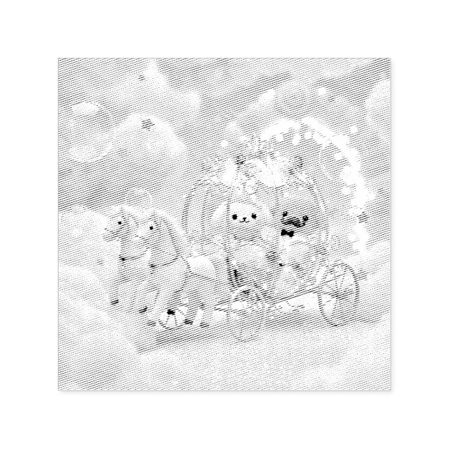 Sello Automático Boda de cachorro lindo Cuento de hadas Carruaje (Diseño)