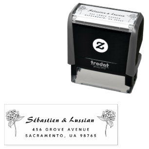 Sello Automático boda de flores sencillas