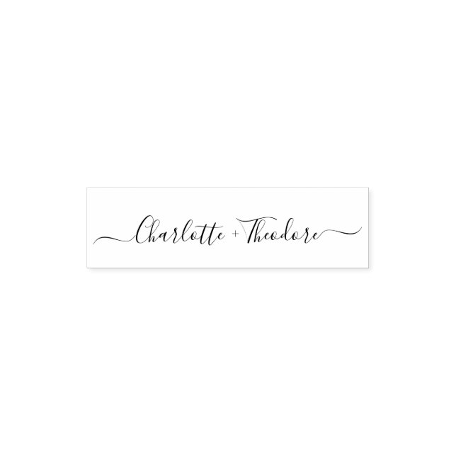 Sello Automático Boda de guión de caligrafía de nombres elegantes (Diseño)