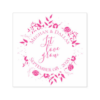 Sello Automático Boda de guirnaldas florales personalizadas