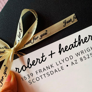 Sello Automático Boda de nombre de script Minimalista de dirección