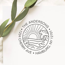 Sello Automático Boda de ola de playa de dirección de devolución de