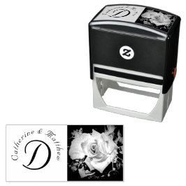 Sello Automático Boda de Rosas elegantes