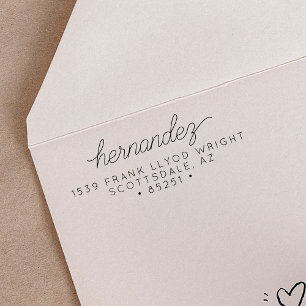 Sello Automático Boda de script de caligrafía moderna de dirección