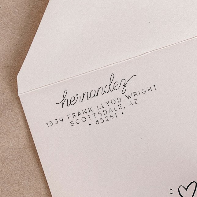 Sello Automático Boda de script de caligrafía moderna de dirección  (Subido por el creador)