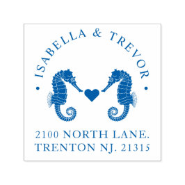 Sello Automático Boda de temas náuticos Personalizado de caballitos