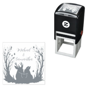 Sello Automático Boda de venado ruso de otoño