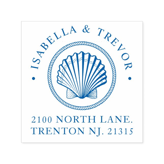 Sello Automático Boda del tema náutico Personalizado del ostión ven (Diseño)