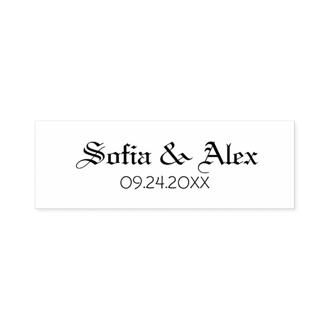 Sello Automático Boda floral acuarela gótica negra  (Diseño)