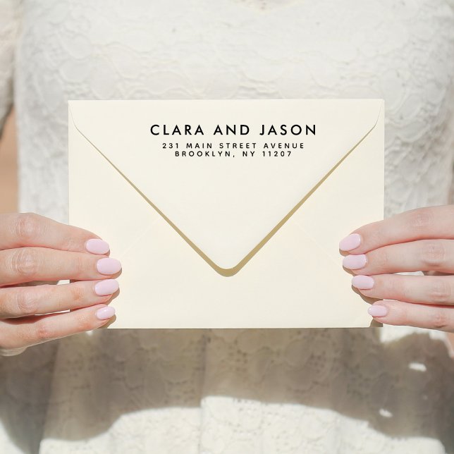 Sello Automático Boda moderna Guardar la dirección de devolución de (Subido por el creador)