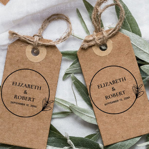 Sello Automático Boda Monograma Sr. y Sra. Round Personalized