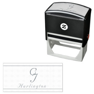 Sello Automático Boda monogramado de encaje blanco vintage
