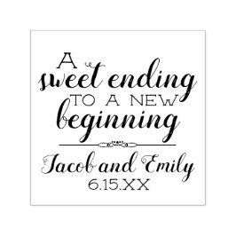 Sello Automático Boda Nombres Fecha Dulce Terminar Nuevo Comienzo