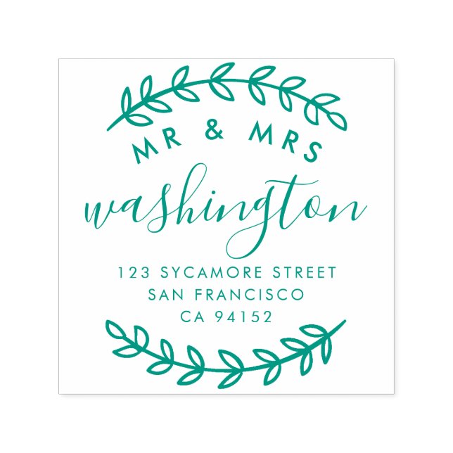 Sello Automático Boda personalizada | Futuro Dirección Sr. y Sra. R (Diseño)