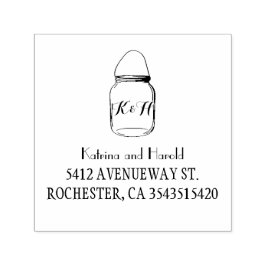 Sello Automático Boda Rustic Mason Jar Barn