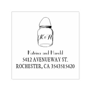 Sello Automático Boda Rustic Mason Jar Barn