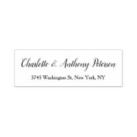 Boda Script Elegante Creativo Blanco Negro Familia
