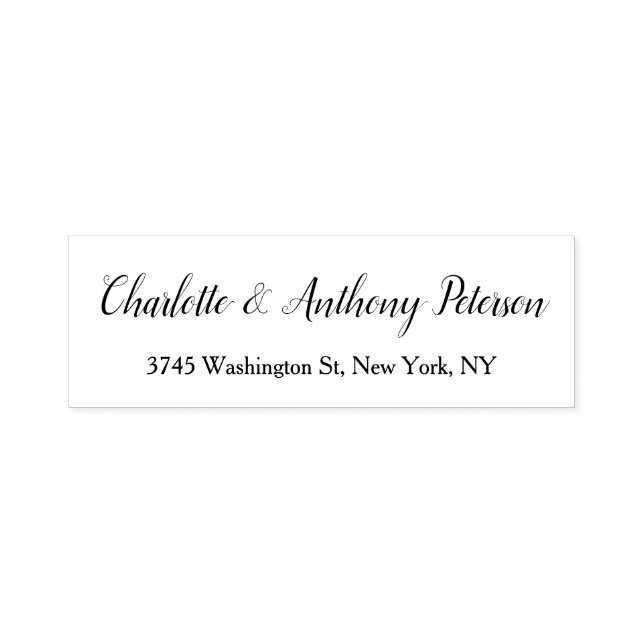 Sello Automático Boda Script Elegante Creativo Blanco Negro Familia (Diseño)
