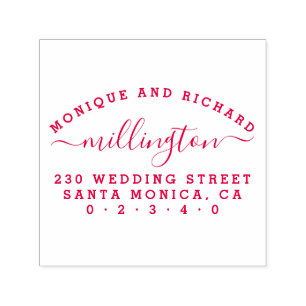 Sello Automático Boda simple Dirección de devolución de nombre de