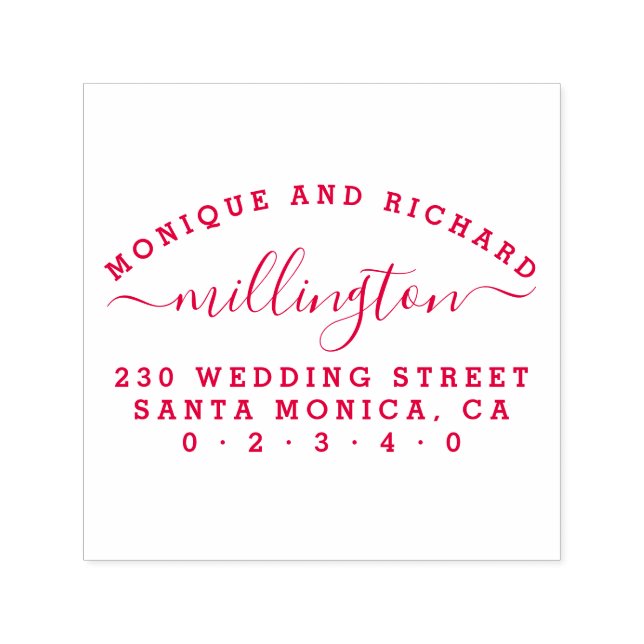 Sello Automático Boda simple | Dirección de devolución de nombre de (Diseño)