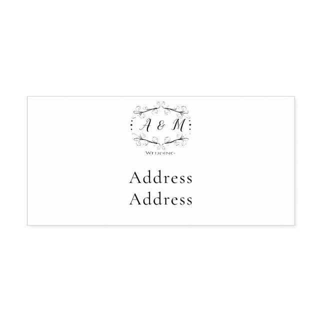 Sello Automático Boda Verde Chic (Diseño)