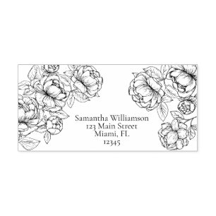 Sello Automático Boho Elegant Botanant Floral Line Art Boda