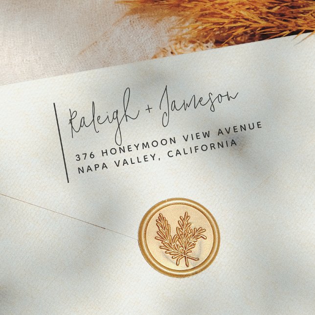 Sello Automático Boho Script Simple Typography Couple Names Boda (Subido por el creador)