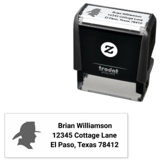 Sello Automático Bombero con casco encendido