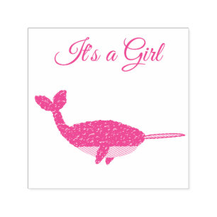 Sello Automático Bonito bebé rosada Narwhal Personalizado Baby Show