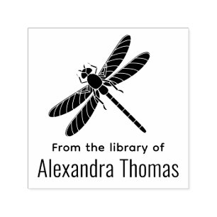 Sello Automático Bonito Dragonfly Silhouette #2 Biblioteca Nombre d