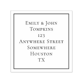 Sello Automático Borde cuadrado de direcciones de devolución simple