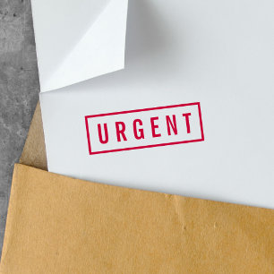 Sello Automático Borde simple negrita rojo urgente