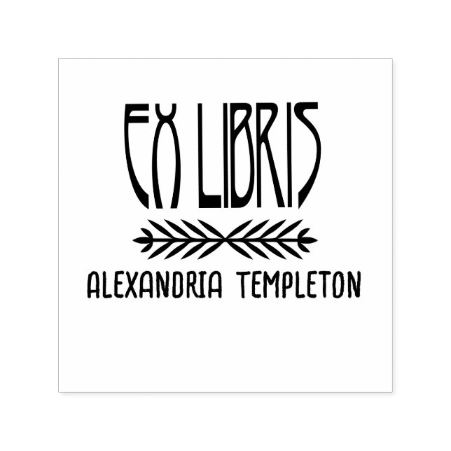 Sello Automático Botánica Ex Libris Art Deco Textos #3 Libro de la  (Diseño)