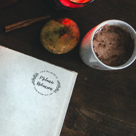 Sello Automático Botánica Redonda Verde personalizado De La Bibliot