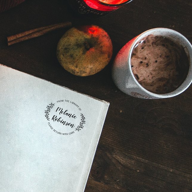 Sello Automático Botánica Redonda Verde personalizado De La Bibliot (Subido por el creador)