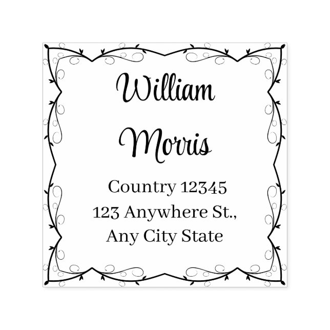 Sello Automático Botanical Square Custom Address Stamp (Diseño)