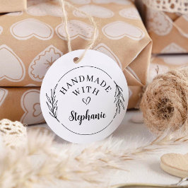 Sello Automático Botánico hecho a mano con amor redondo