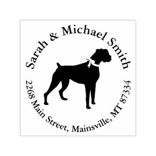 Sello Automático Boxer Dog Baby Shower Puppy Grey