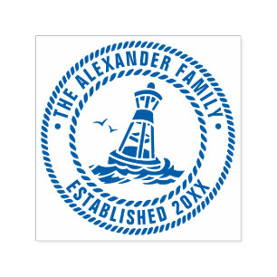 Sello Automático Boyas Oceánicas Gaviotas Apellido Fecha Estd Marco