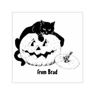 Sello Automático BRAD ~ HALLOWEEN ~ Dibujo de calabaza para gato vi