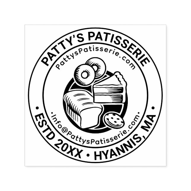 Sello Automático Bread Baker Baker Business Name Loc URL Correo ele (Diseño)