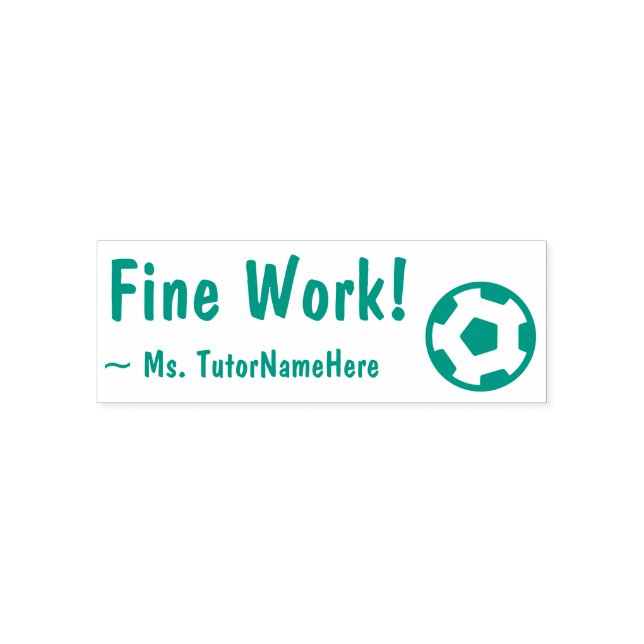 Sello Automático "¡Buen trabajo!" + Icono de bola de fútbol (Diseño)