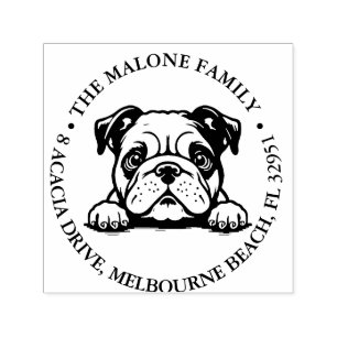 Sello Automático Bulldog de búsqueda Cachorro tema personalizado