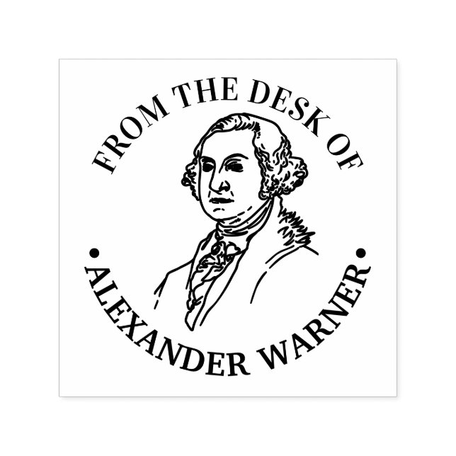 Sello Automático Busto de George Washington Redondo “De la mesa de” (Diseño)