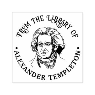 Sello Automático Busto de Ludwig van Beethoven Nombre del libro de 