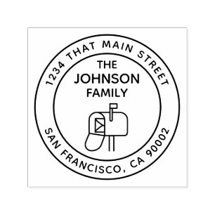 Sello Automático Buzón de correo, dirección de retorno, redondeo